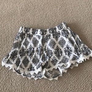 Black and white shorts